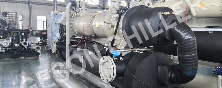 Hanbell screw compressor on GESON water-cooled process chiller